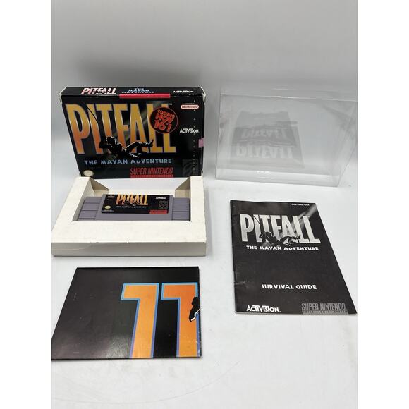 Pitfall: The Mayan Adventure (Super Nintendo SNES) CIB Complete In Box + Poster - Picture 1 of 16